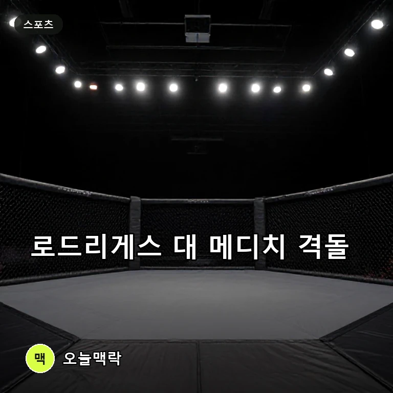 UFC 벨그레이드 대회서 맞붙는 대니얼 로드리게스와 우로스 메디치, 장외 신경전 속 격돌 예고 주제를 표현한 AI 생성 편집 이미지