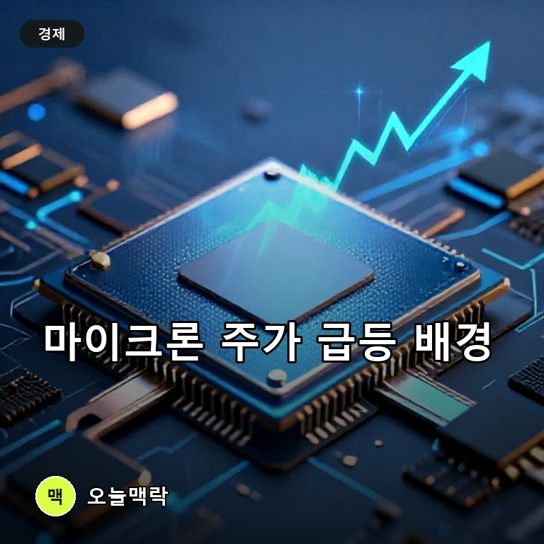 마이크론 주가 18%대 급등…반도체 실적과 메모리 전망 부각 주제를 표현한 AI 생성 편집 이미지