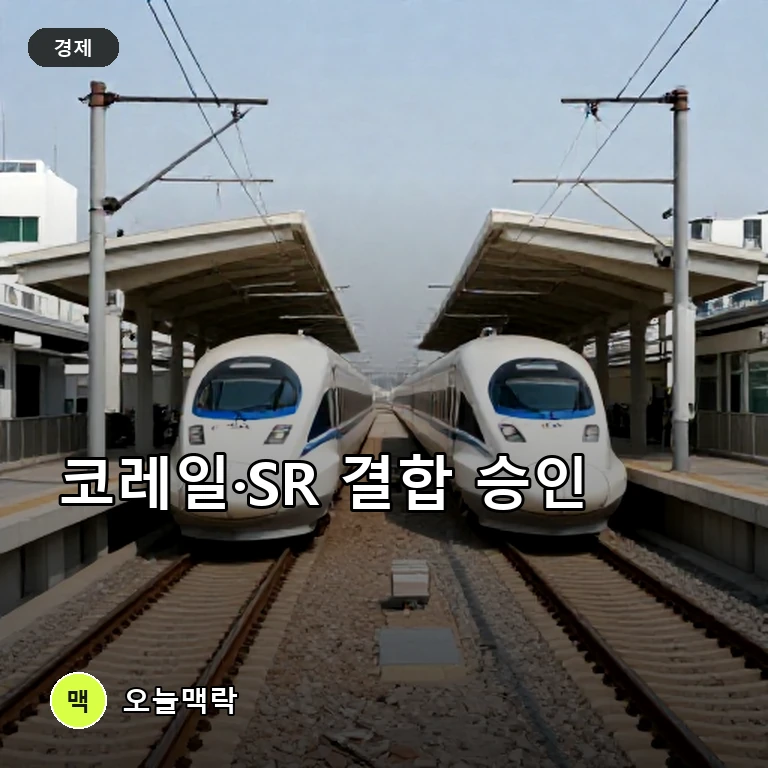 공정위, 코레일·SR 기업결합 승인…고속철 경쟁 우려 낮다고 판단 주제를 표현한 AI 생성 편집 이미지