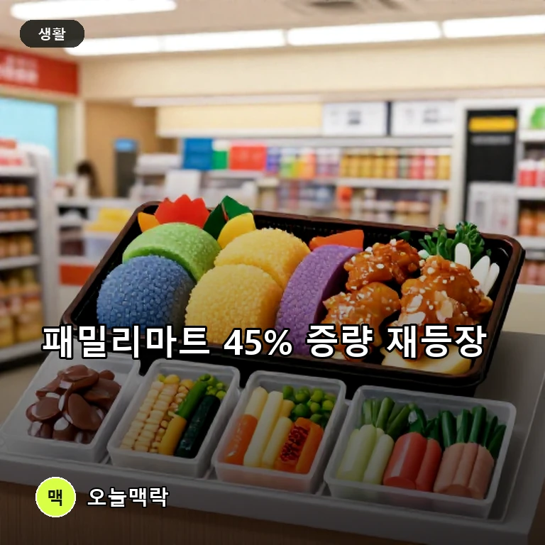 패밀리마트, 45% 증량 캠페인 ‘오카와리’ 13개 상품 선보인다 주제를 표현한 편집 이미지