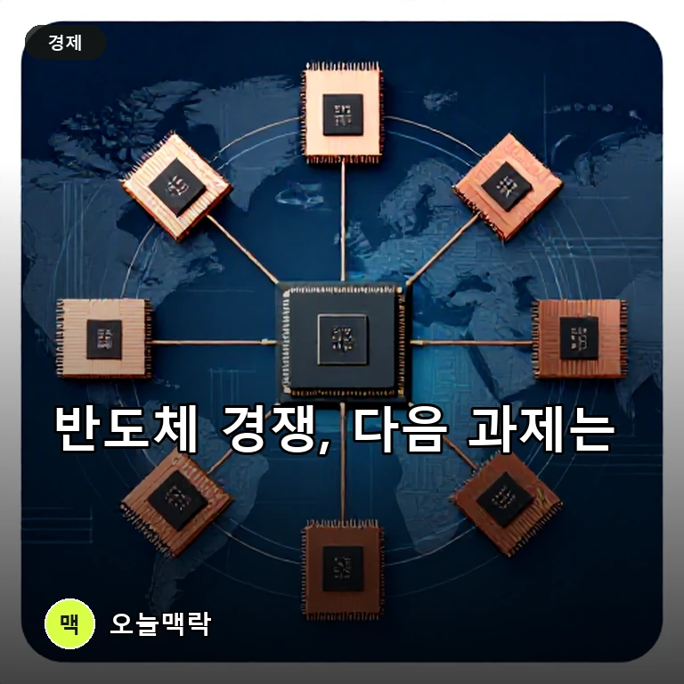 반도체 산업, 공급망 재편 속 국내 지원·수요·인재 육성 과제 주제를 표현한 AI 생성 편집 이미지