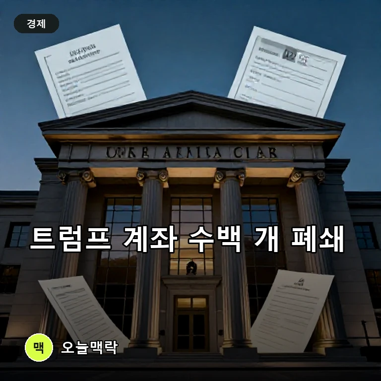 캐피털원, 트럼프 계좌 수백 개 폐쇄…자금세탁방지 사유 주제를 표현한 편집 이미지