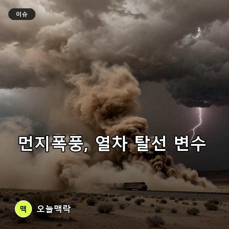 뉴멕시코 열차 탈선에 먼지폭풍 연관성 제기…애리조나엔 경보 주제를 표현한 편집 이미지