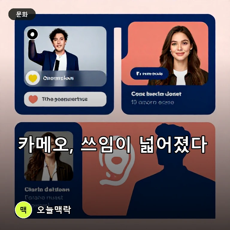 카메오, 맞춤 영상부터 영화 출연·기부까지 미국서 주목 주제를 표현한 편집 이미지