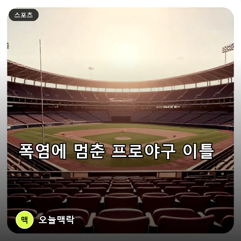 KBO, 기록적 폭염에 5~6일 프로야구 전 경기 취소 주제를 표현한 편집 이미지