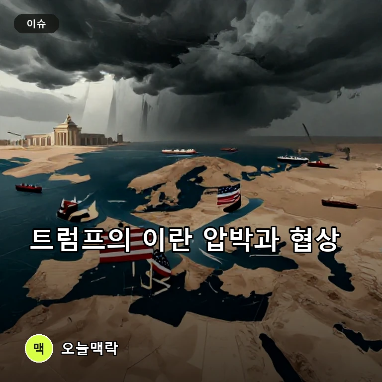 트럼프, 이란 대규모 공격 취소…군사 압박 속 협상 재개 주제를 표현한 편집 이미지
