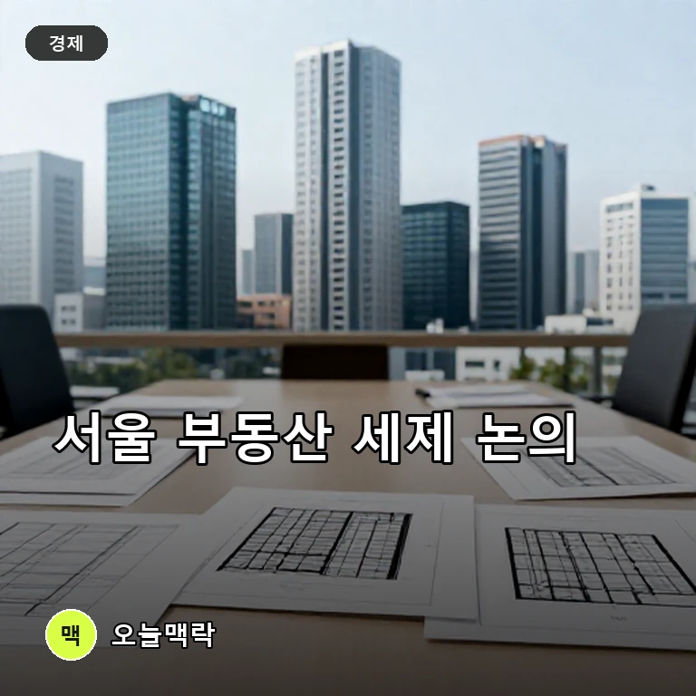 민주당 서울시당, 오늘 부동산 간담회서 세제 개편안 논의 주제를 표현한 편집 이미지