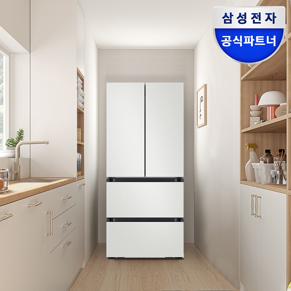 [혜택가196만원대]삼성 비스포크 AI 김치냉장고 4도어 490L 1등급 코타 화이트(RK70F49M1A) 제품 이미지