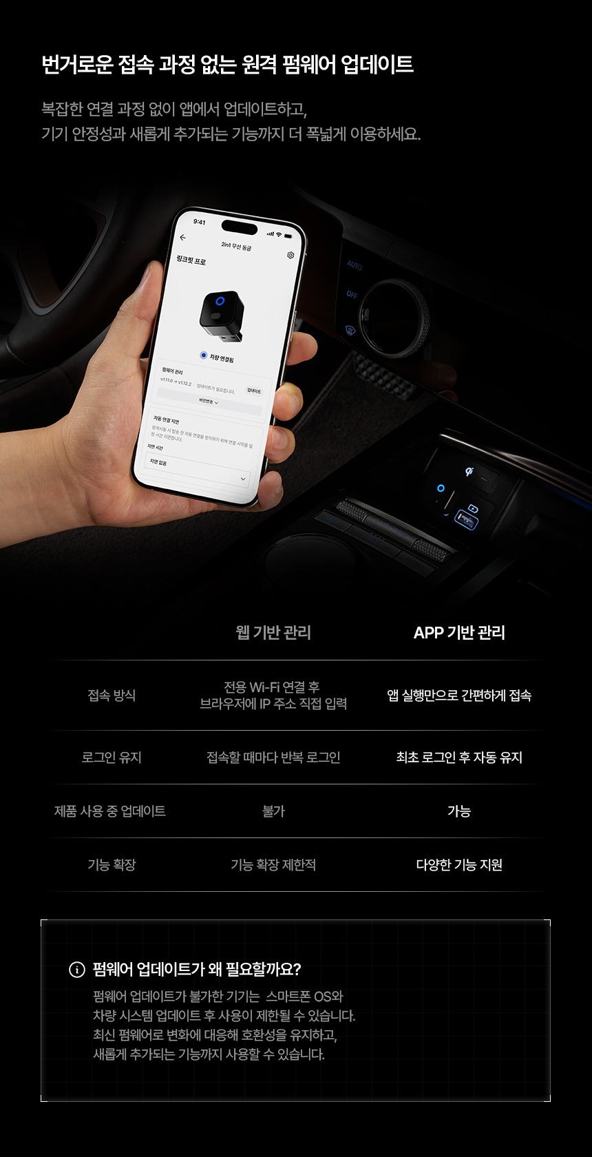 벤딕트 안드로이드 오토 카플레이 무선 연결 애플 동글 2in1 링크핏 프로 제품 이미지